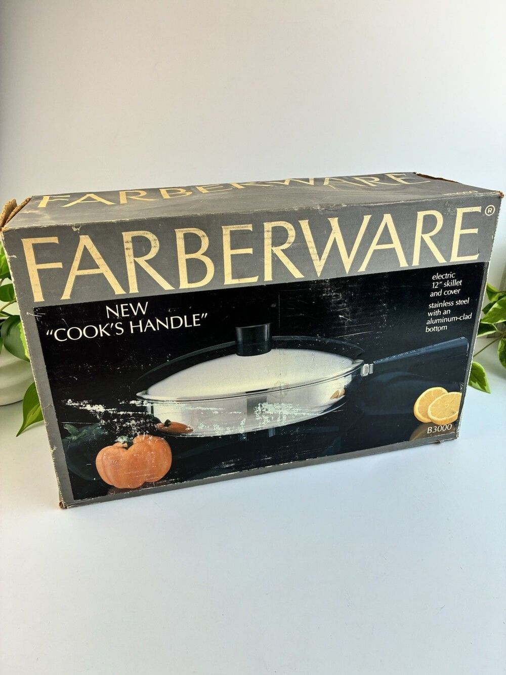 Vintage Farberware Stainless Steel 12" Electric Skillet Fry Pan B3000 New In Box